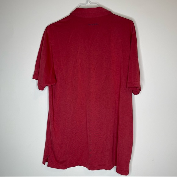Travis Mathew XL Crimson Short Sleeve Polo with American Flag TM Logo - Picture 6 of 8